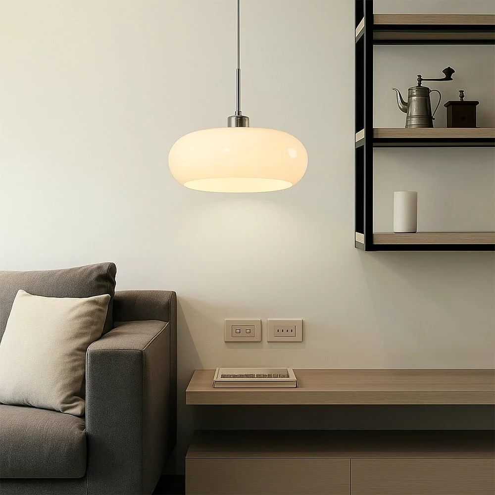 Modern Pendant Light Geometric Design Adjustable Glass Globes - Image 6